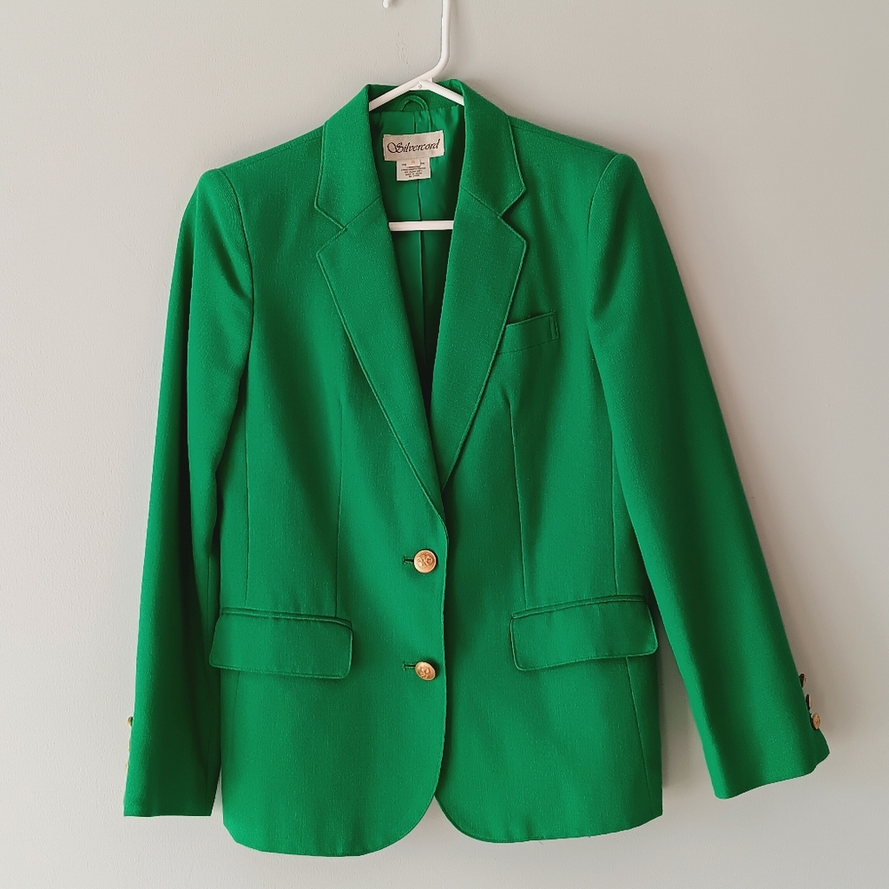 Silvercord Blazer Structured Jacket Button Front … - image 7